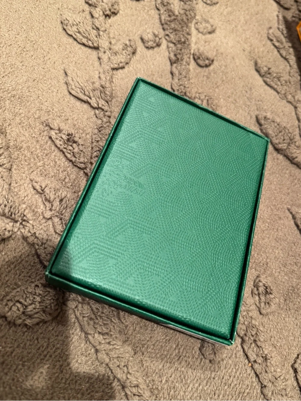 Green Card Holder with Signature Chevron Pattern
